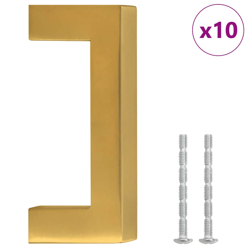 Möbelgriffe 10 Stk. Silbern 64 mm Edelstahl