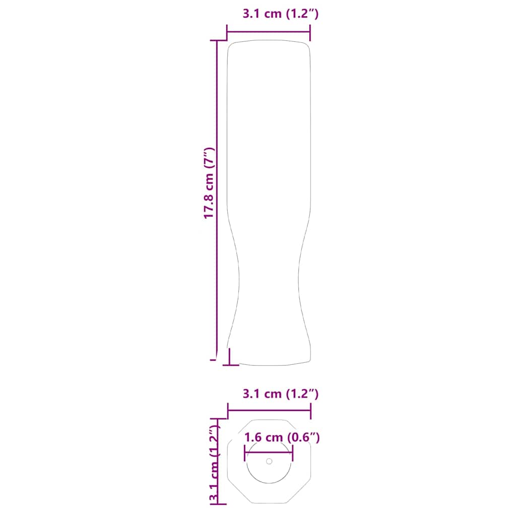 Tischfußballgriff 10 pcs Schwarz 3,1 x 3,1 x 17,8 cm PP