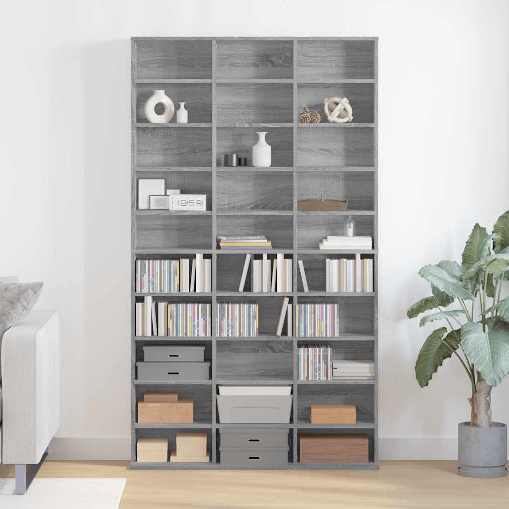 CD Regal Schwarz Eichen-Optik 101 x 23 x 177,5 cm Holzwerkstoff