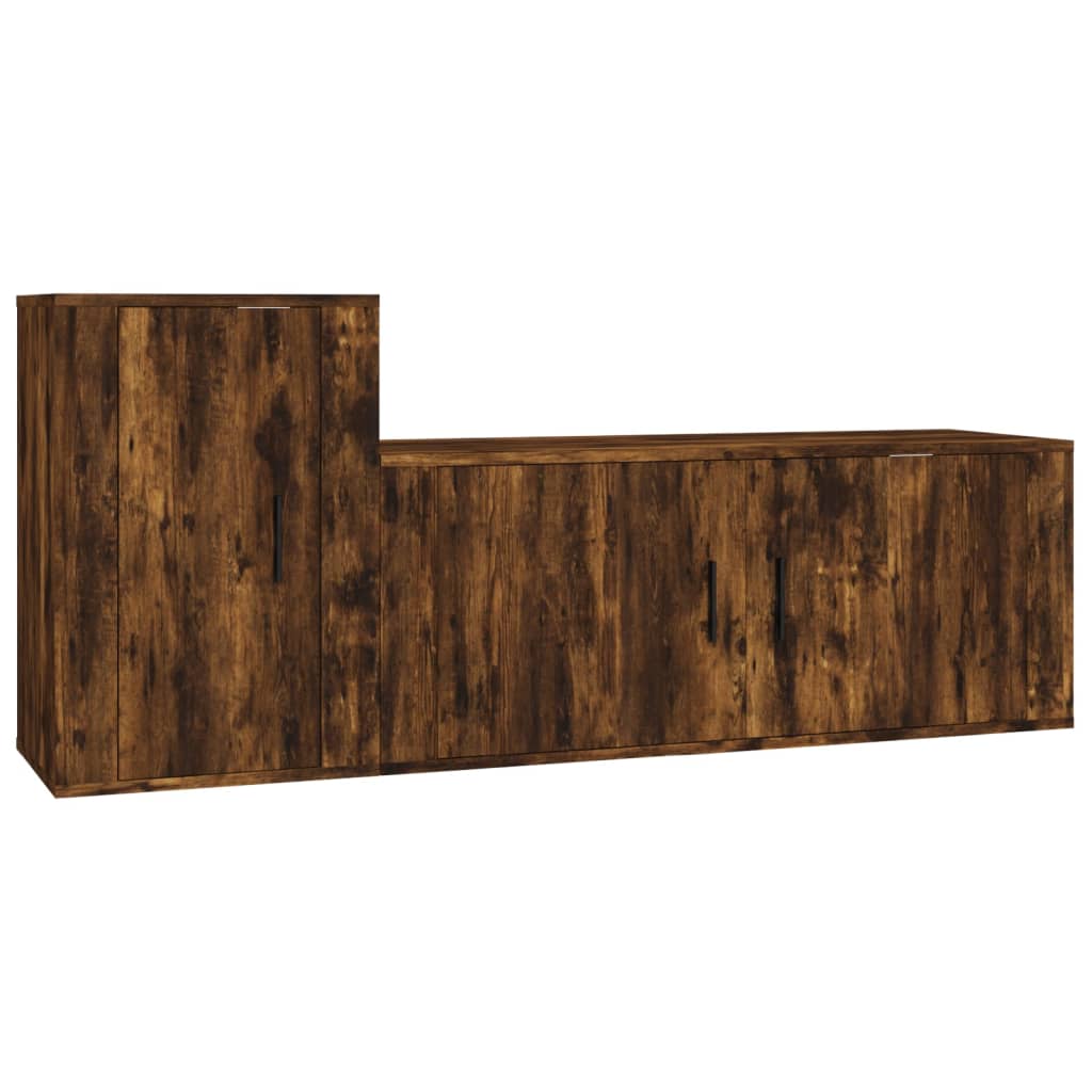 2-tlg. TV-Schrank-Set Weiß Holzwerkstoff