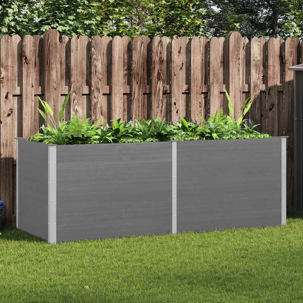 Garten-Hochbeet 200x50x54 cm WPC Grau
