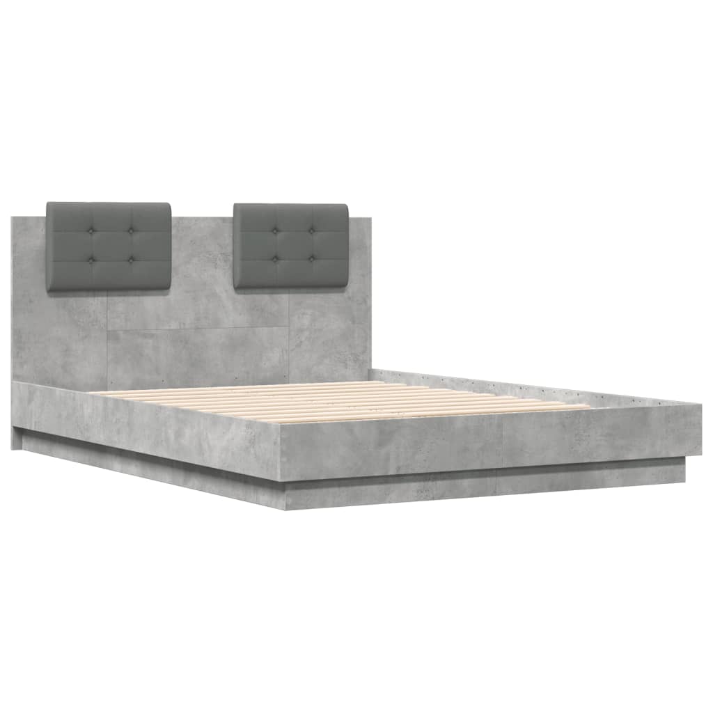 Bettgestell mit Kopfteil Grau Sonoma 180x200 cm Holzwerkstoff