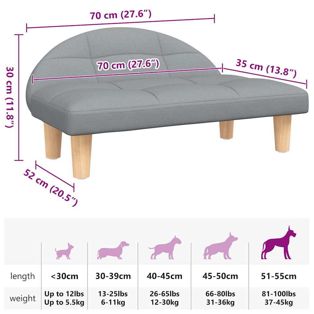 Hundebett Creme 70x52x30 cm Stoff
