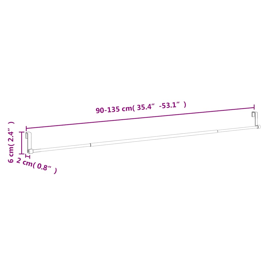 Gardinenstangen 2 Stk. Weiß und Silbern 40-60 cm Aluminium