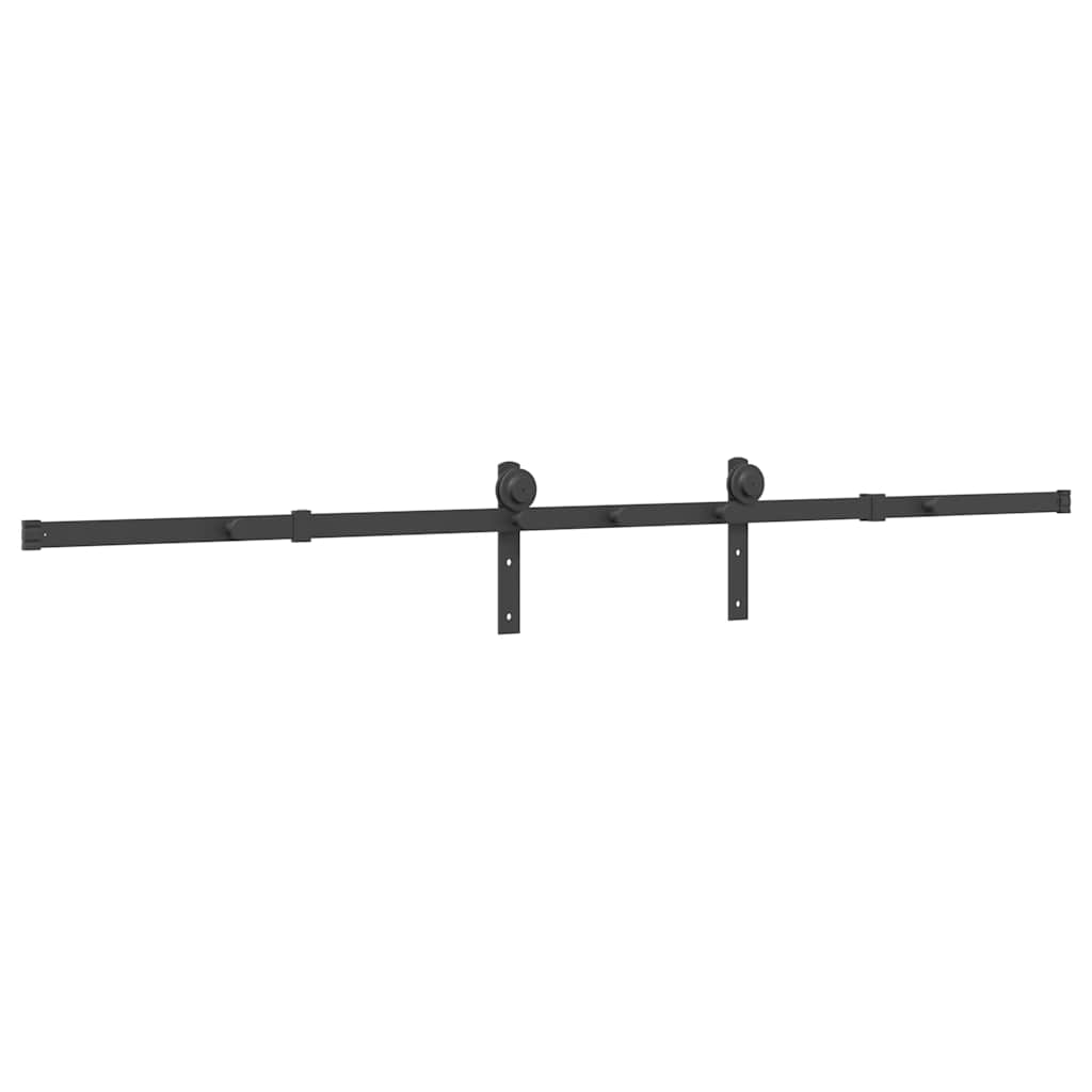 Schiebetürbeschlag-Set 183 cm Stahl Schwarz