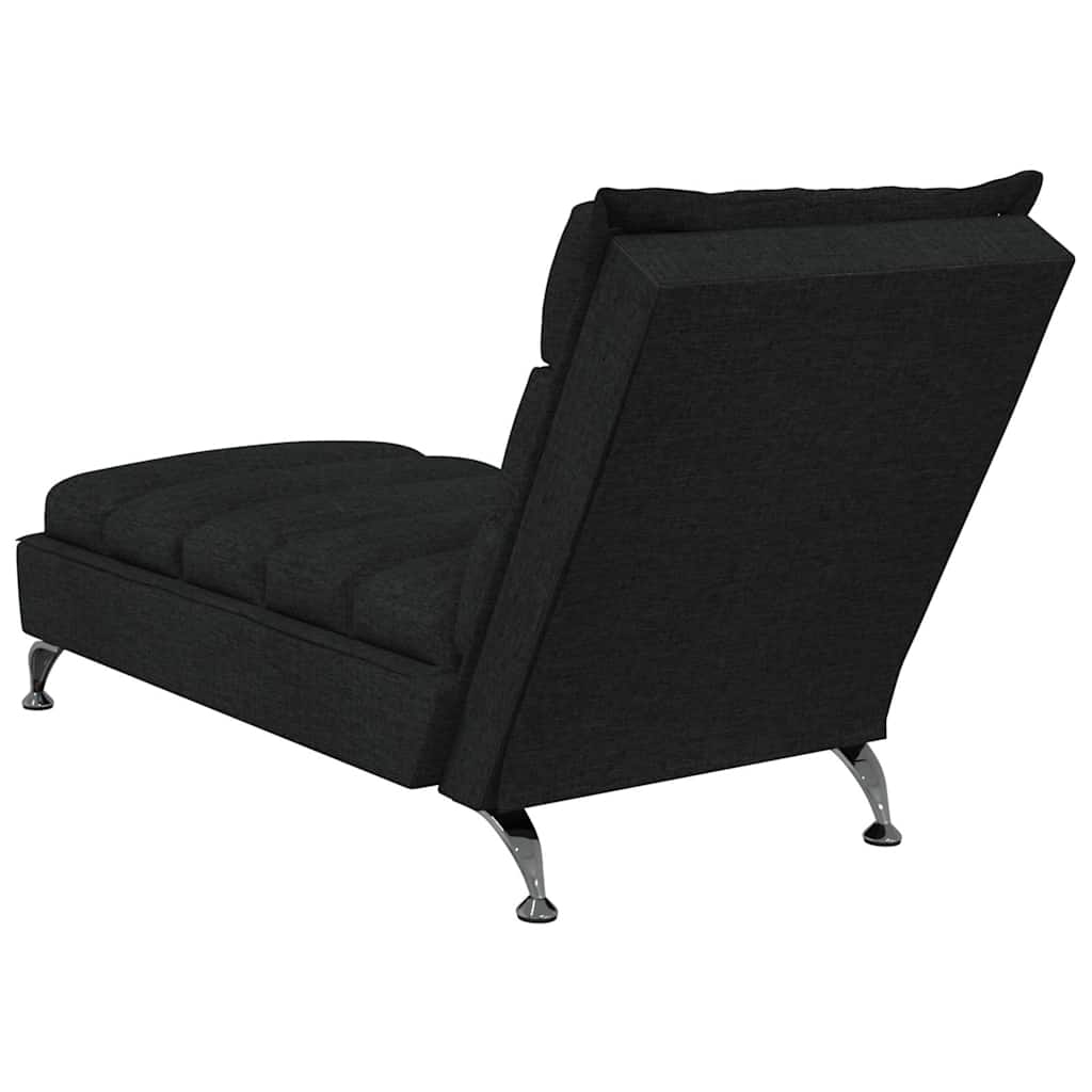 Chaiselongue mit Kissen Hellgrau Stoff