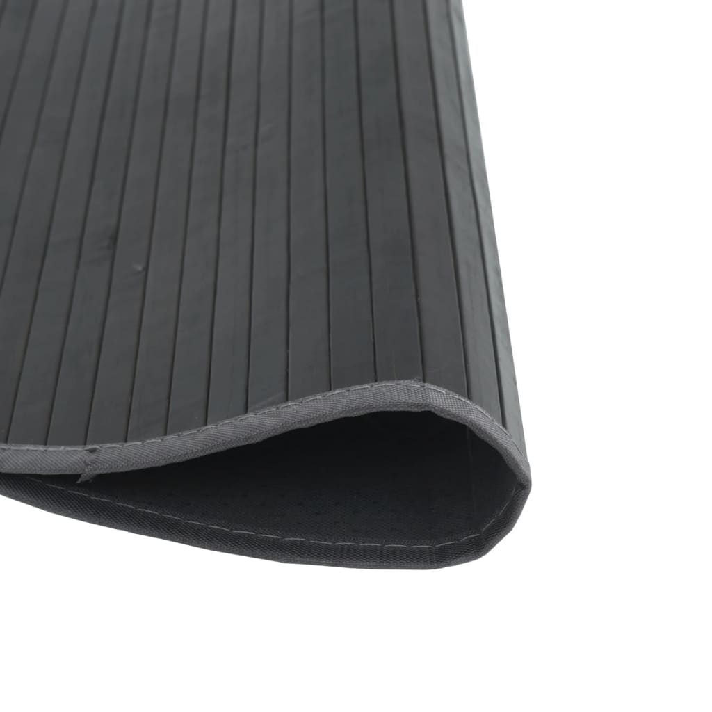 Teppich Rund Schwarz 60 cm Bambus