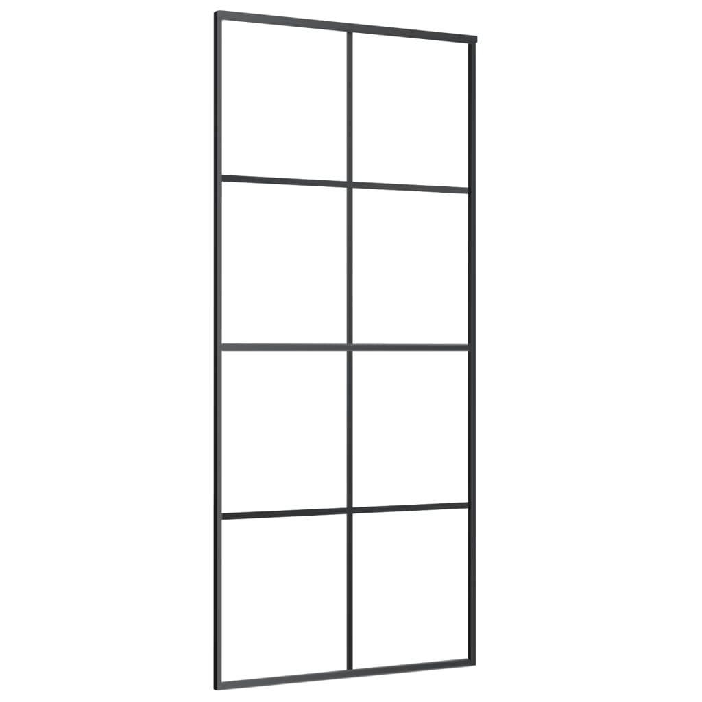Schiebetür mit Beschlag 76x205 cm ESG-Glas & Aluminium