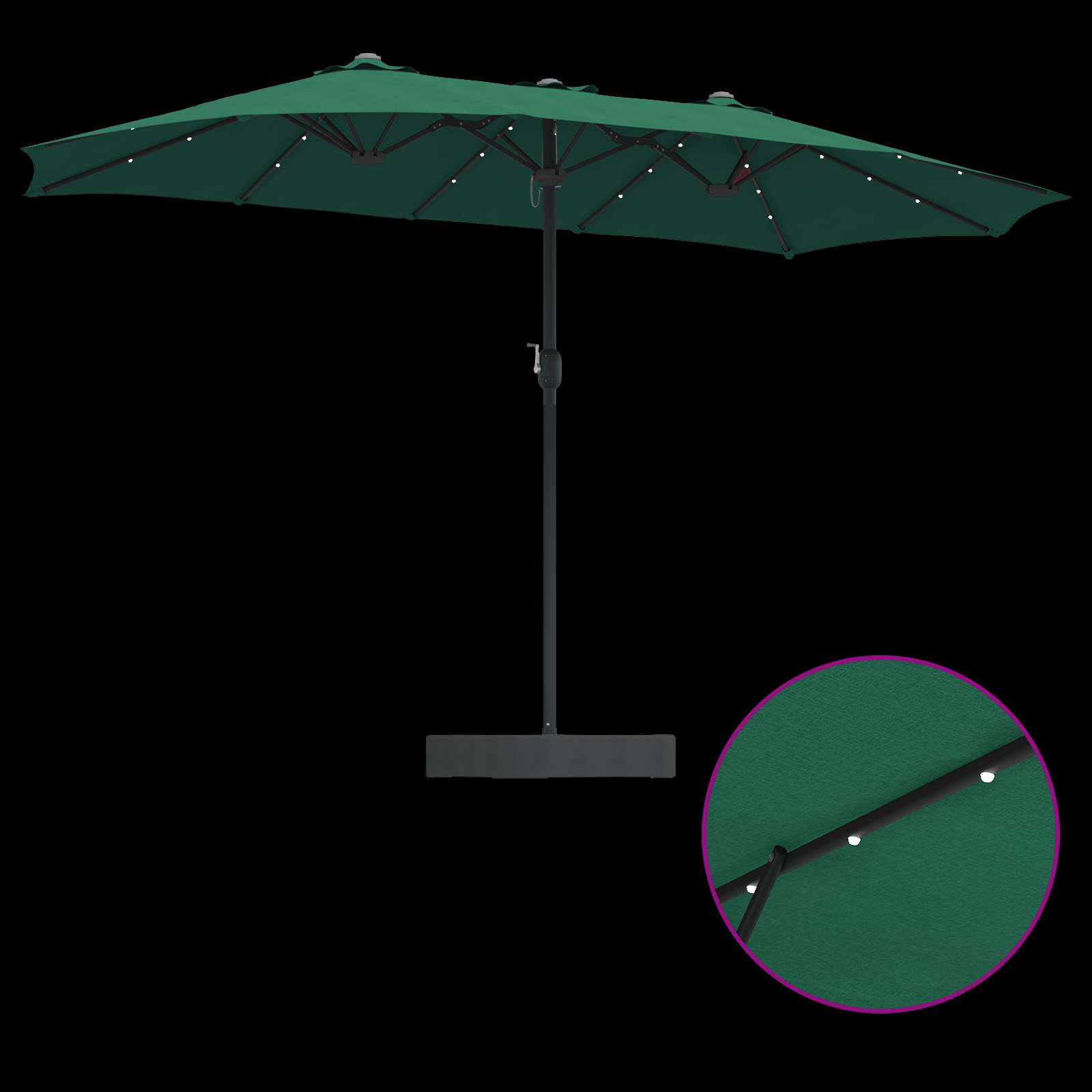 Garten-Sonnenschirm Sand und Anthrazit 385 x 209 x 244 cm