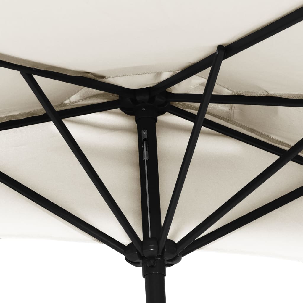 Balkon-Sonnenschirm Alu-Mast Bordeauxrot 270x144x222cm Halbrund