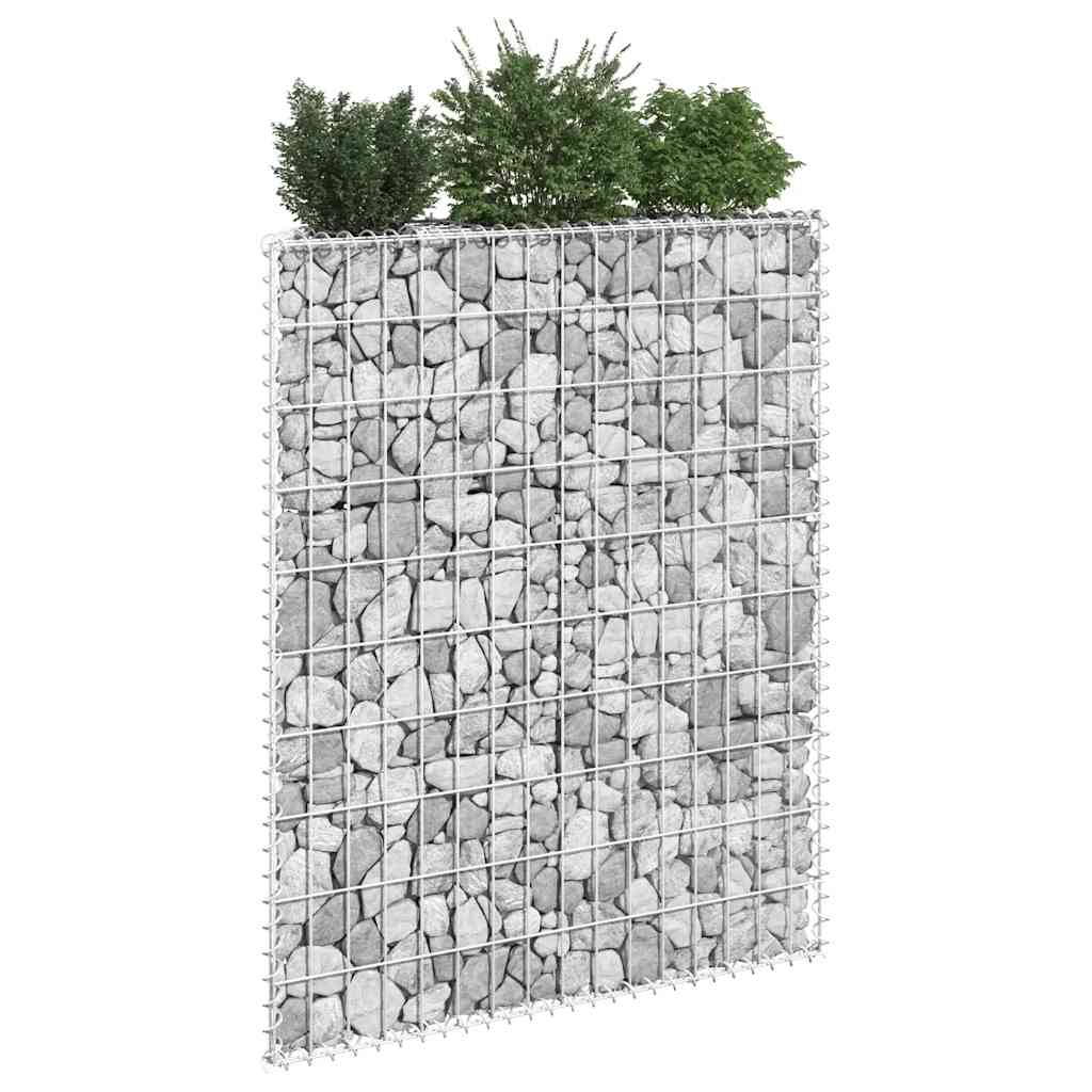 Gabionen-Hochbeet Trapezform Verzinkter Stahl 80x20x100 cm