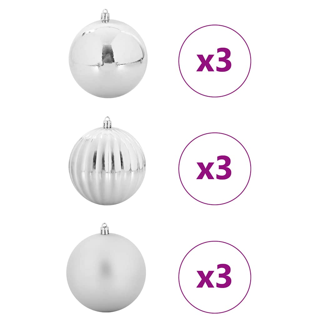 Weihnachtsbaumkugel Set XL 9 pcs Rot Kunststoff