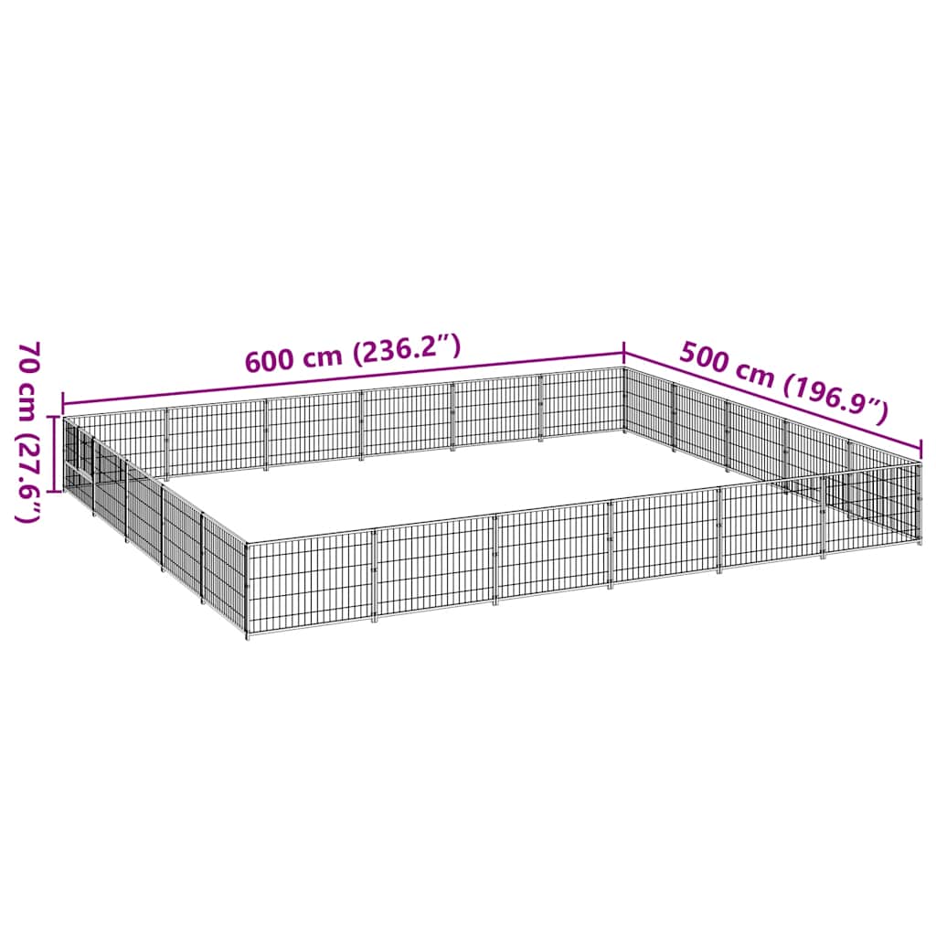 Hundezwinger Schwarz 4 m² Stahl