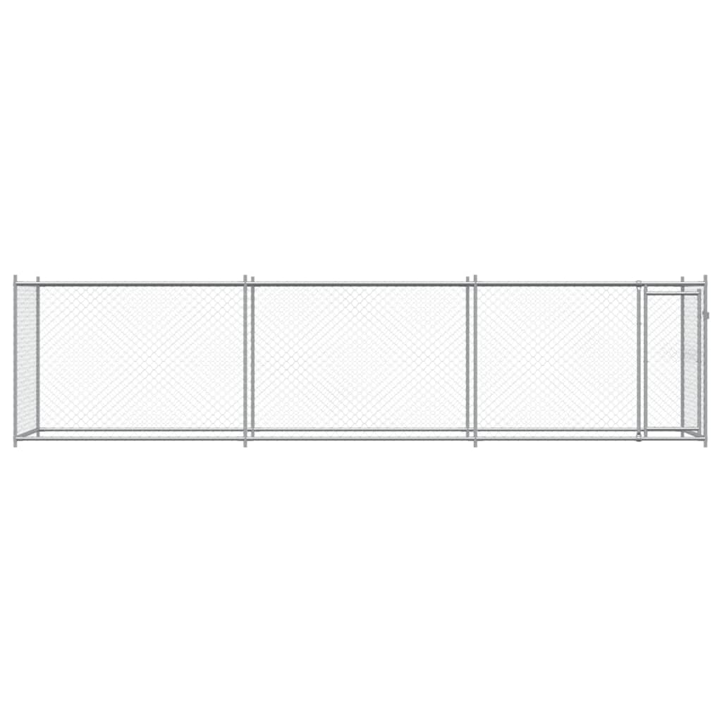 Hundezwinger mit Tür Grau 2x2x1,5 m Verzinkter Stahl