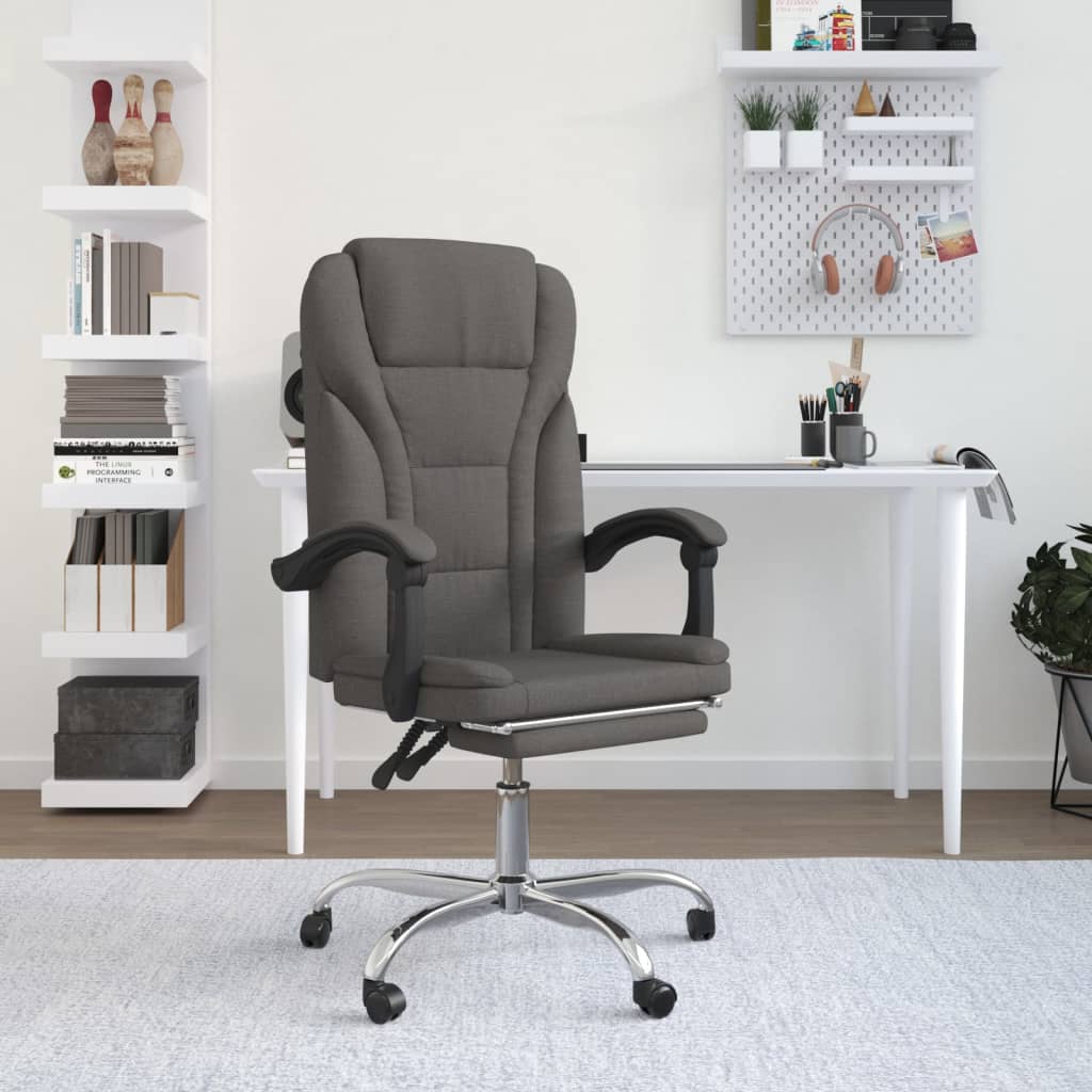 Bürostuhl mit Liegefunktion Taupe Stoff