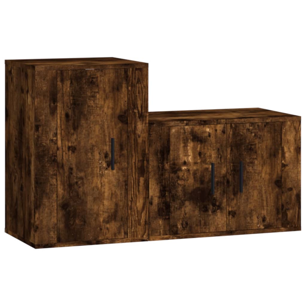 2-tlg. TV-Schrank-Set Weiß Holzwerkstoff