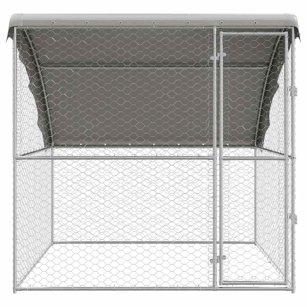 Hundekäfig 2 pcs Silber 4 x 2 x 2 m Verzinkter Stahl