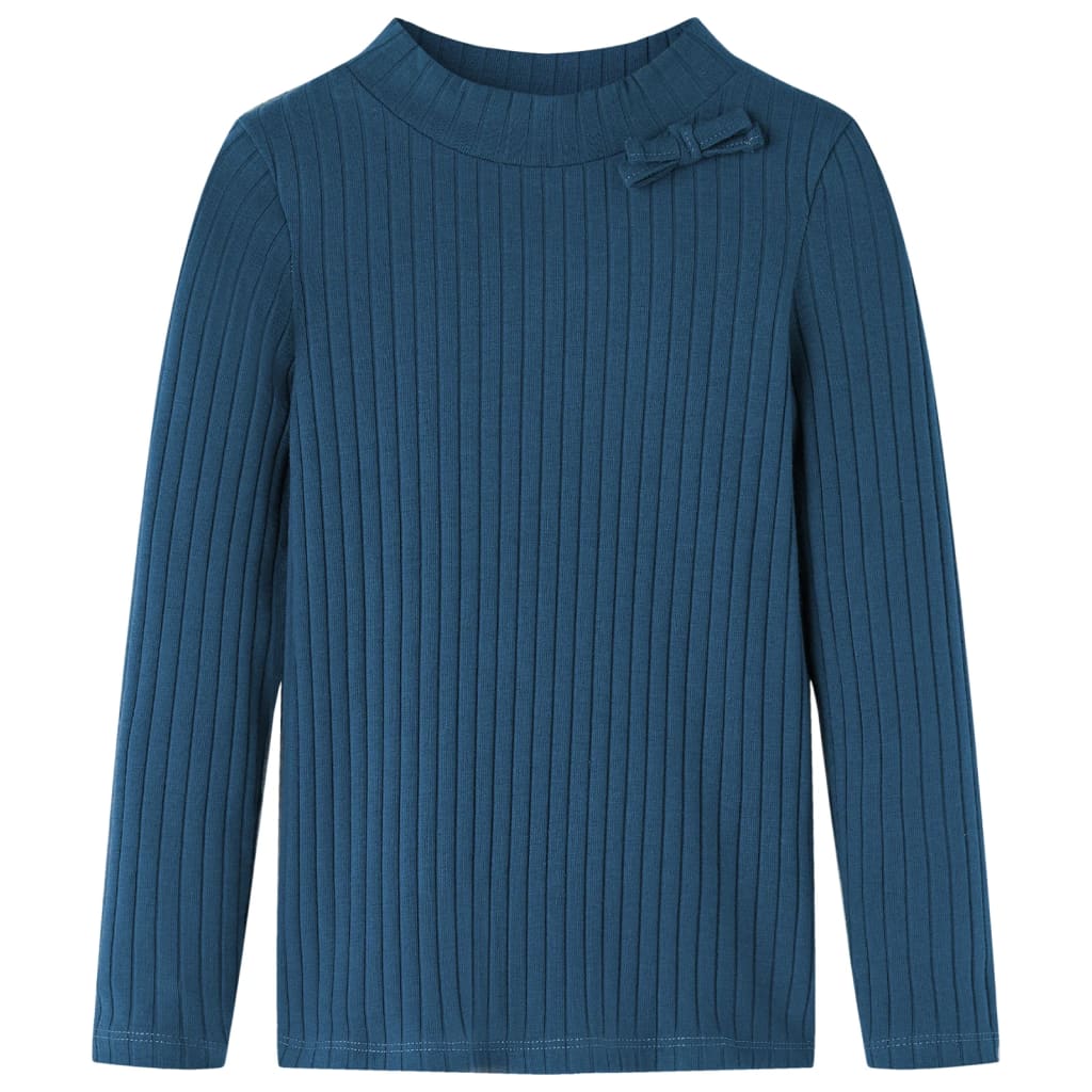 Kinder-Langarmshirt Rippstrick Knallrosa 116