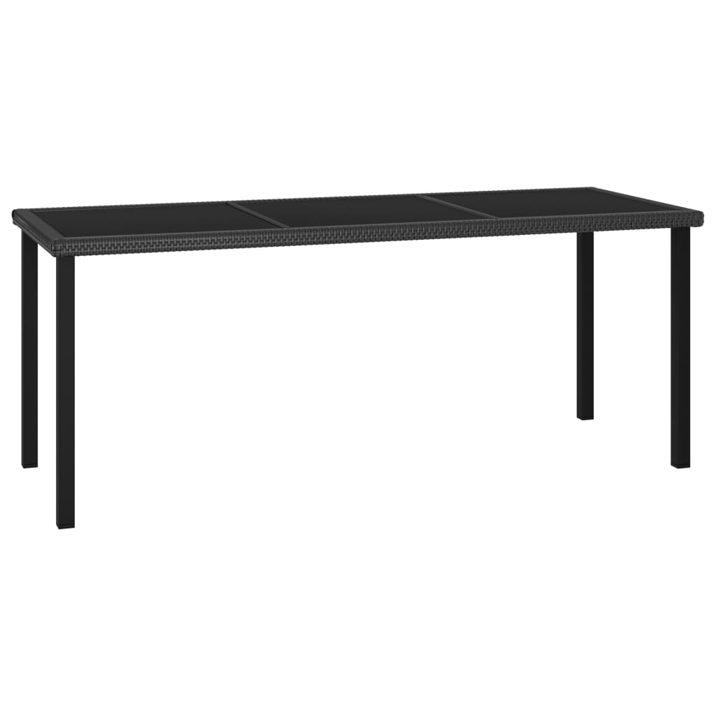 Garten-Esstisch Schwarz 140x70x73 cm Poly Rattan