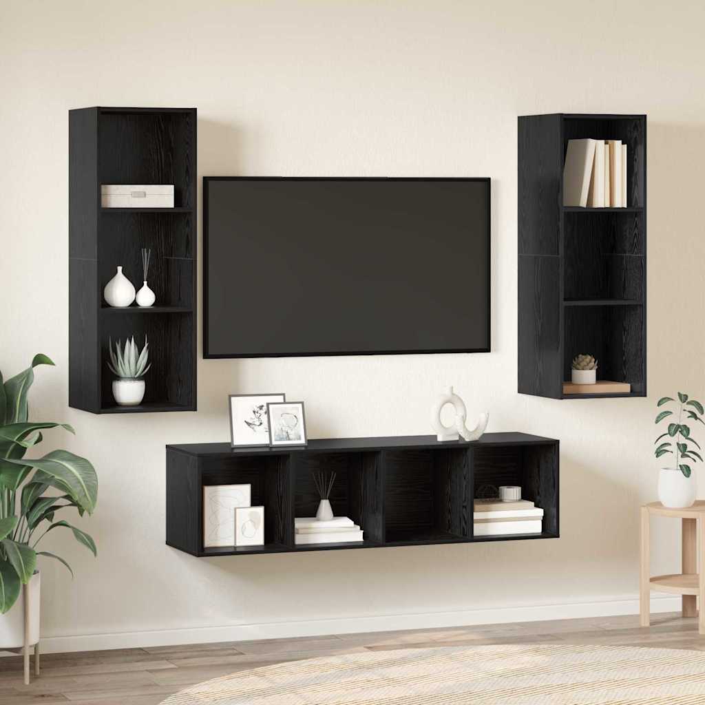 3-tlg. TV-Schrank-Set Weiß Holzwerkstoff