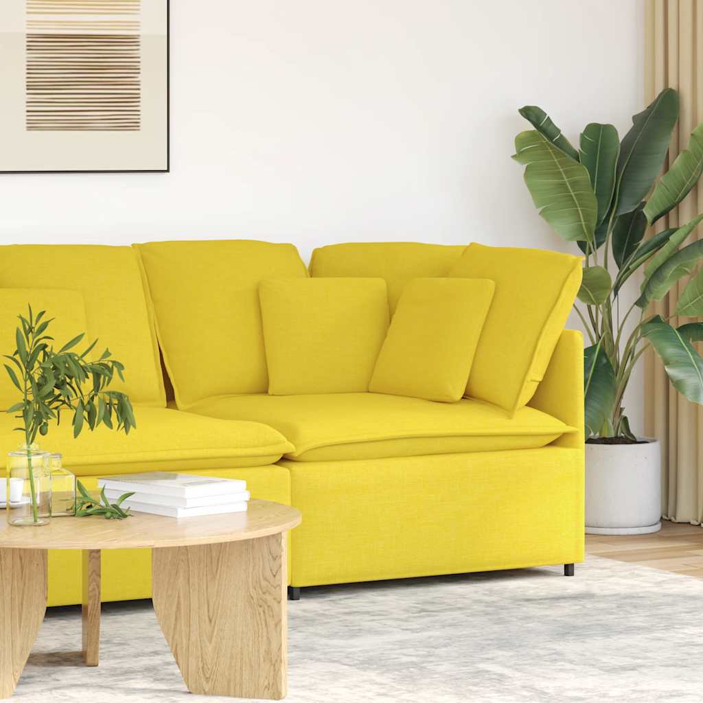 Modulares Sofa Endmodul mit Armlehne Kissen Hellgrau 100 cm