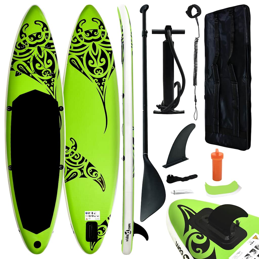 Aufblasbares Stand Up Paddle Board Set 305x76x15 cm Blau