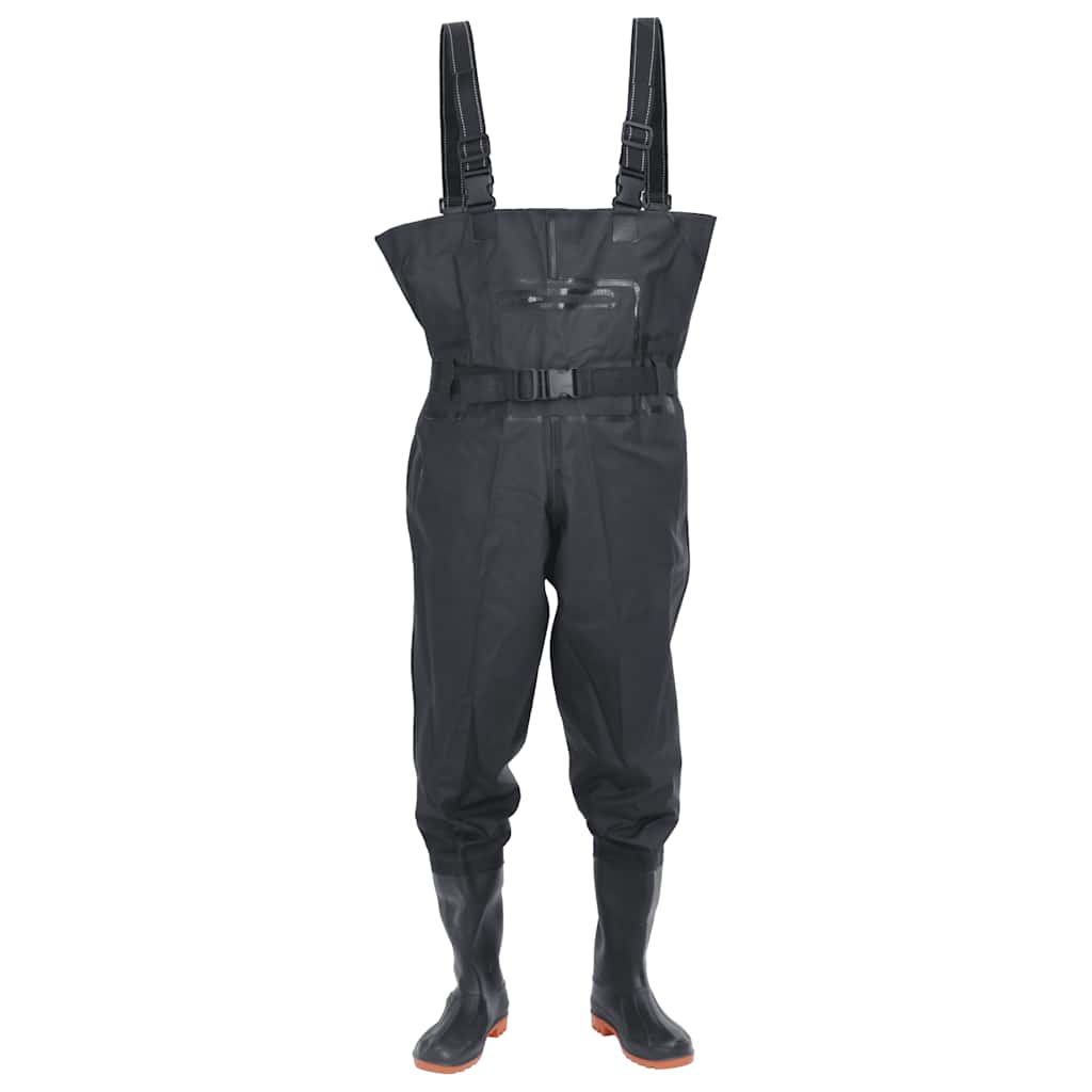 Wathose mit Stiefeln und Gürtel Dunkelgrün Größe 41