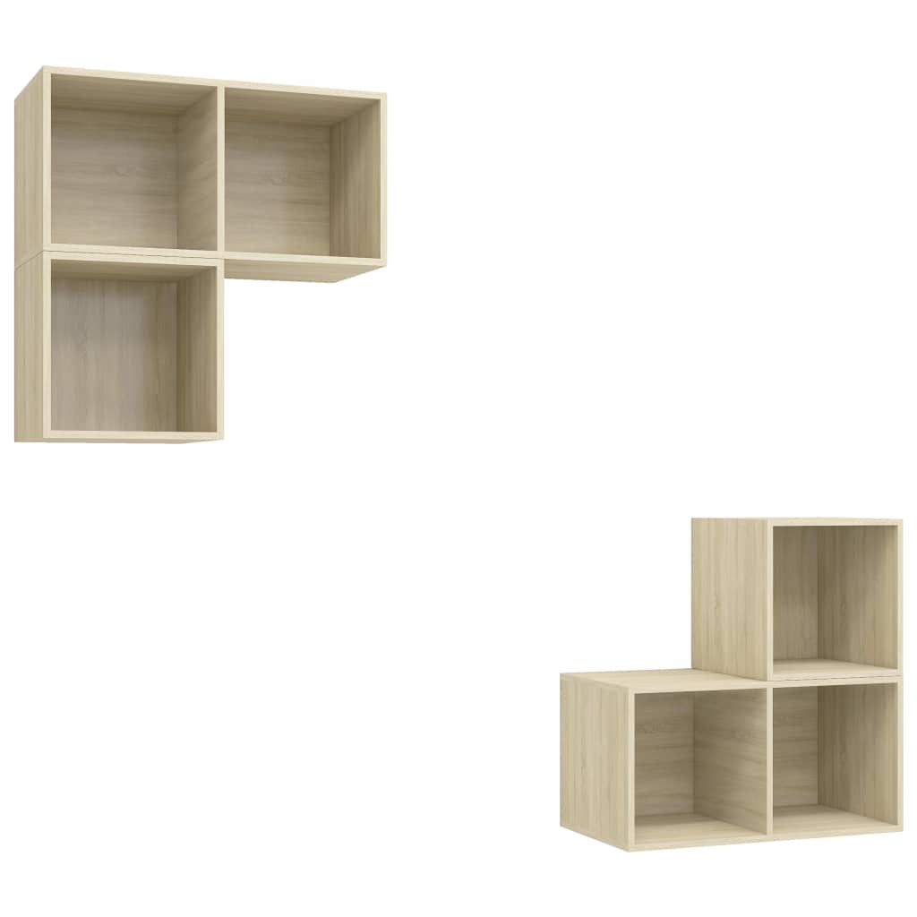 4-tlg. TV-Schrank-Set Weiß Holzwerkstoff