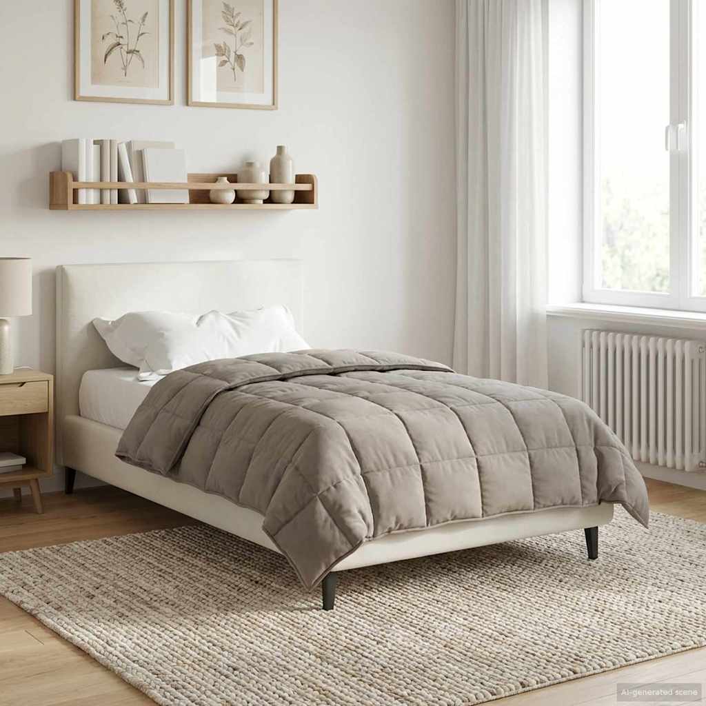 Sommerdecke Anthrazit 135 x 200 cm Mikrofaser und Teddy-Fleece