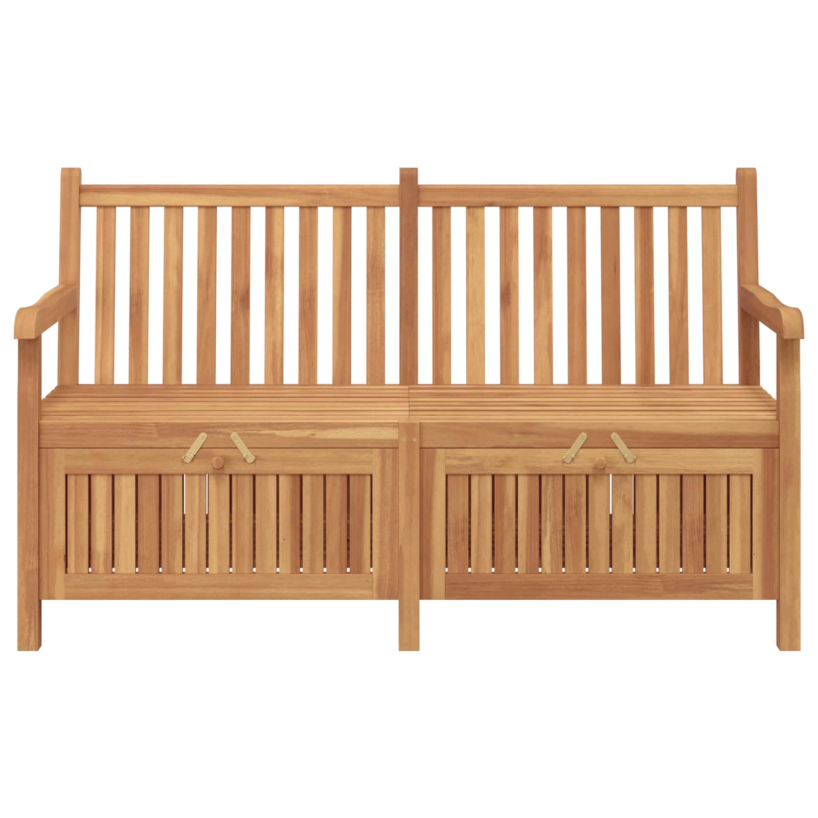 Gartenbank mit Speicher 114 x 60 x 90 cm Massivholz Teak