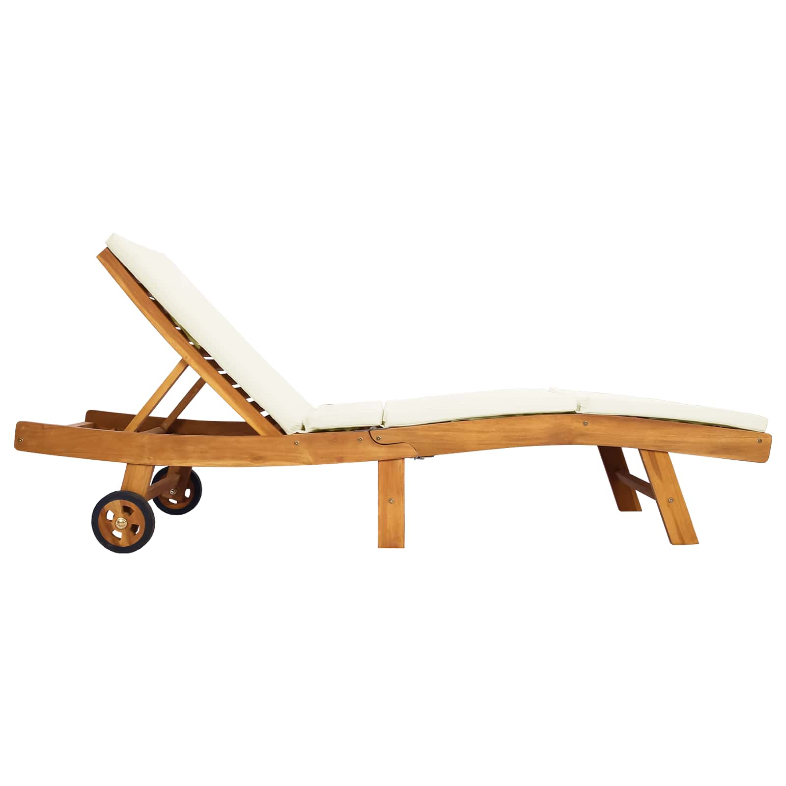 Sonnenliege Braun Massivholz Teak