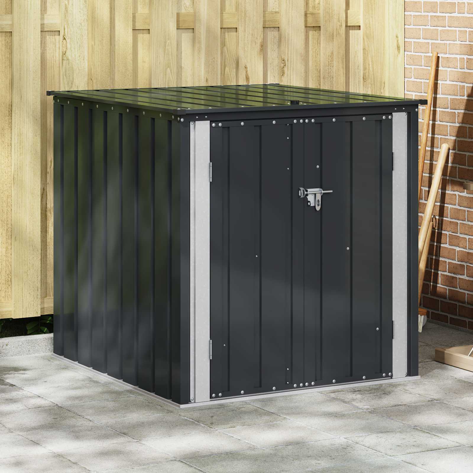 Gartenlagerbox Schwarz 101,5 x 57 x 100,5 cm Stahl