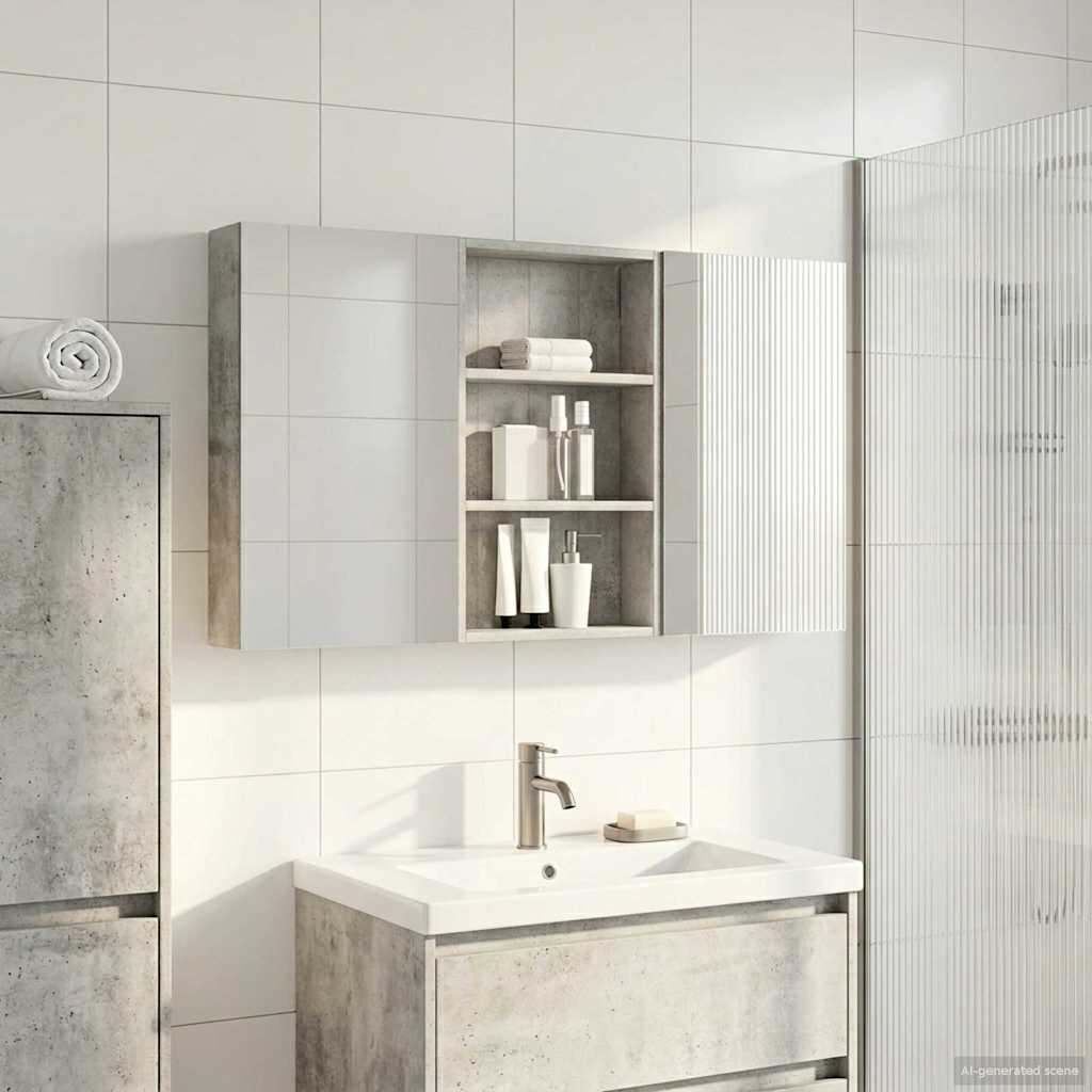 Badezimmerschrank-Set 3 pcs 80 x 10,5 x 50 cm Holzwerkstoff