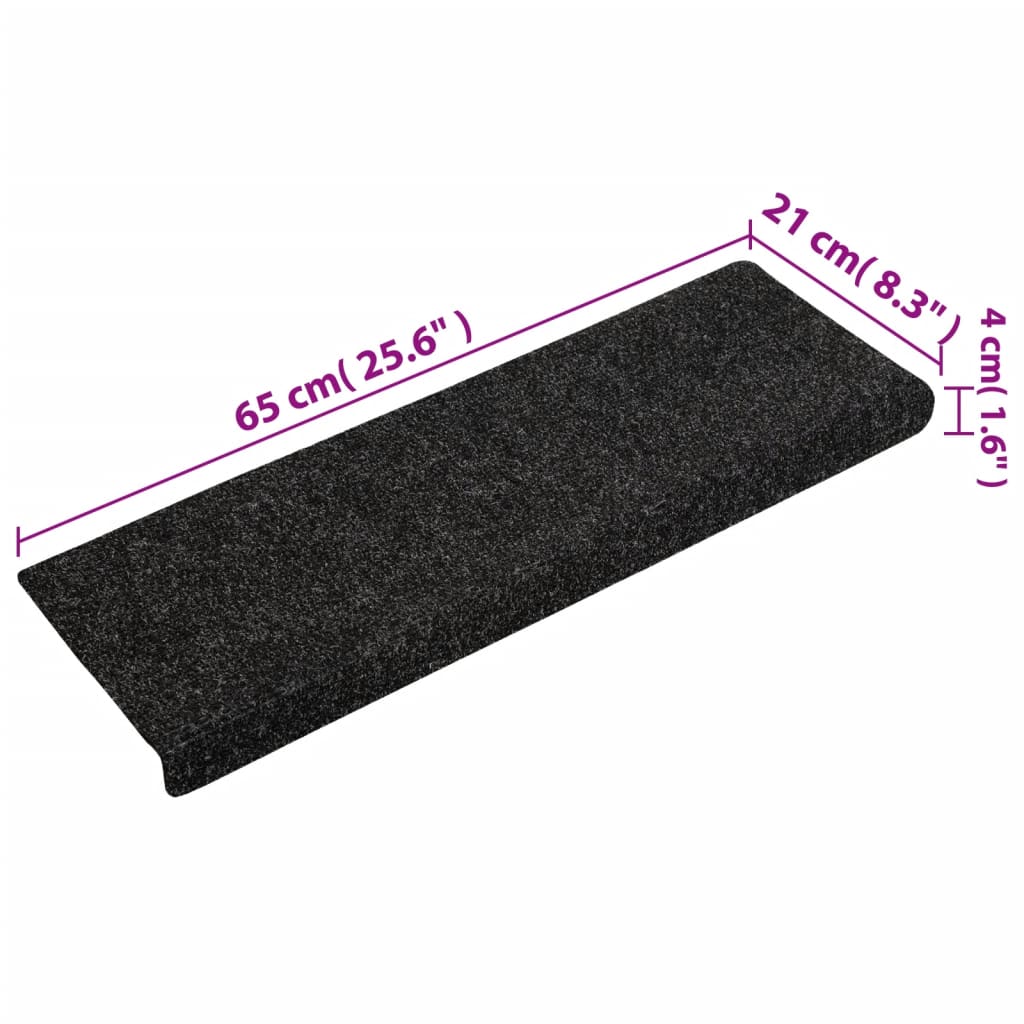 Stufenmatten Selbstklebend 15 Stk. 65x21x4 cm Hellbraun Rechteckiger Rand