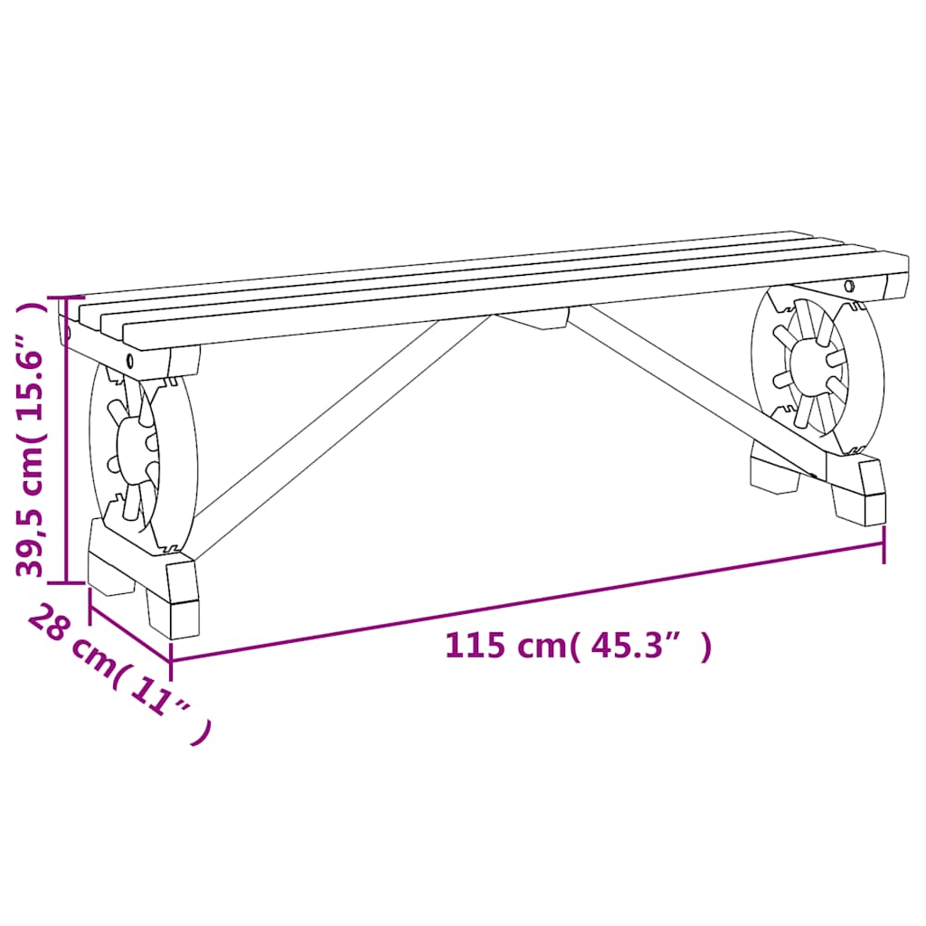Garten-Fußhocker 40x36,5x38,5 cm Massivholz Tanne