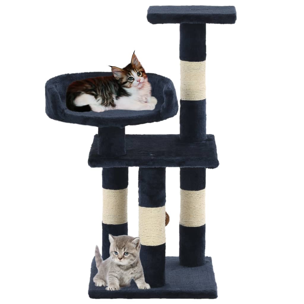Katzen-Kratzbaum mit Sisal-Kratzsäulen 65 cm Grau