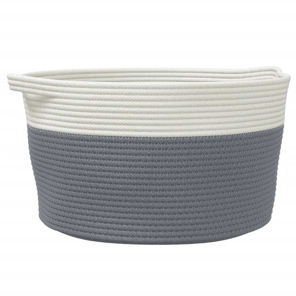 Aufbewahrungskörbe 2 Stk. Grau und Weiß Ø28x28 cm Baumwolle