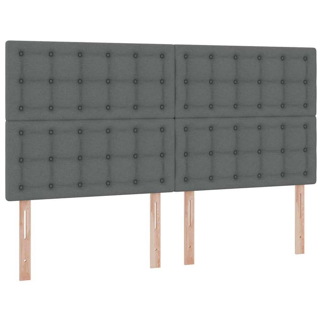 Aufbewahrungsbett mit Kopfteil Hellgrau 180 x 200 cm Stoff