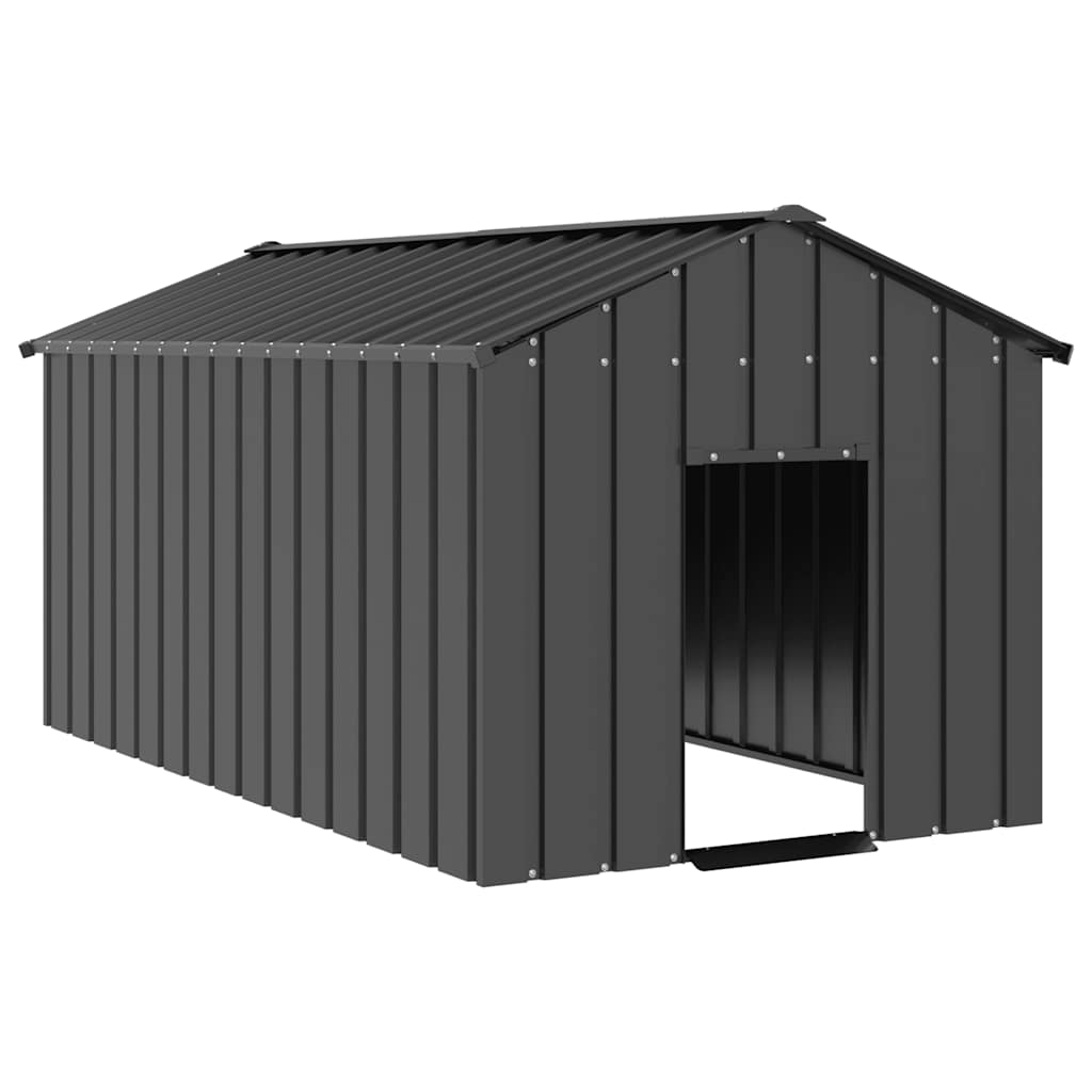 Hundehütte mit Dach 131x101x102 cm Verzinkter Stahl