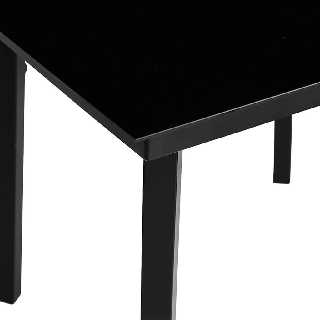 Garten-Esstisch Schwarz 160x80x74 cm Stahl und Hartglas