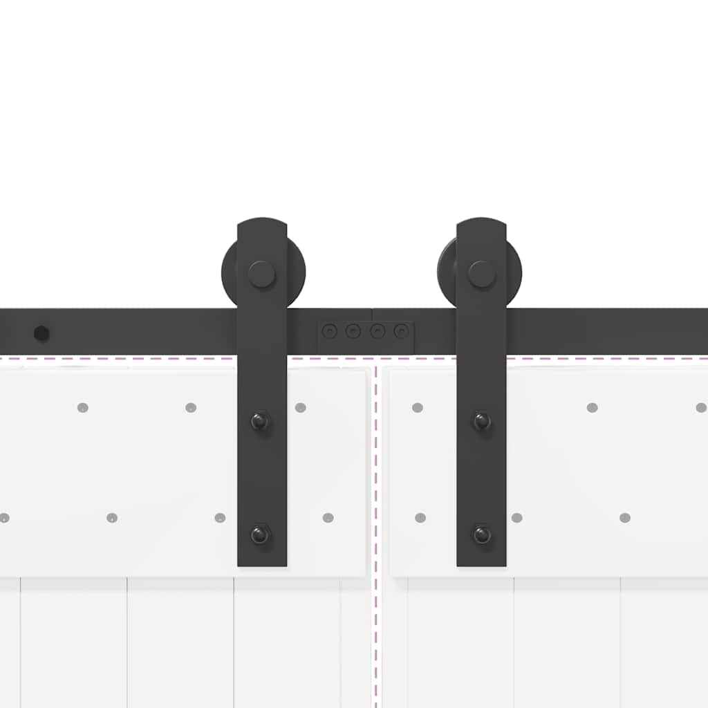 Schiebetürbeschlag-Set 366 cm Stahl Schwarz