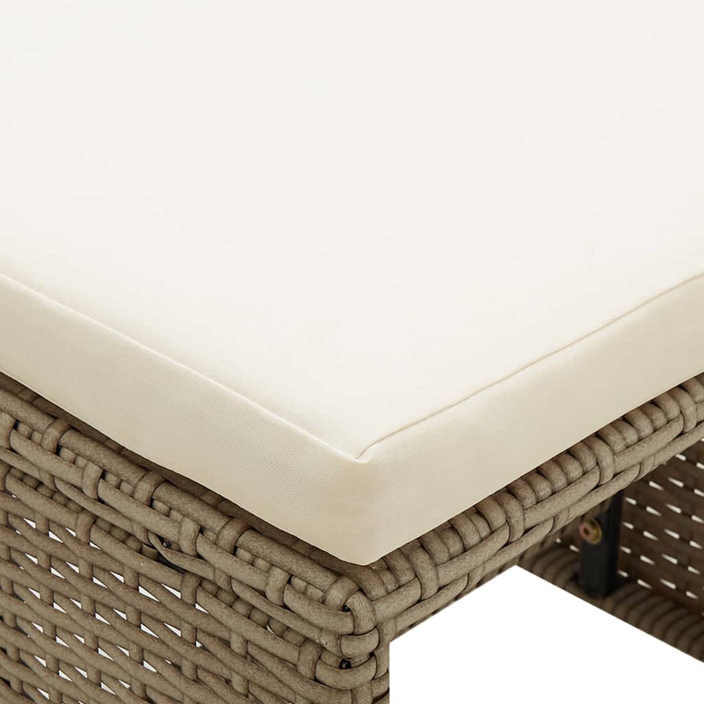 Gartenhocker 4 Stk. mit Sitzkissen Poly Rattan Schwarz