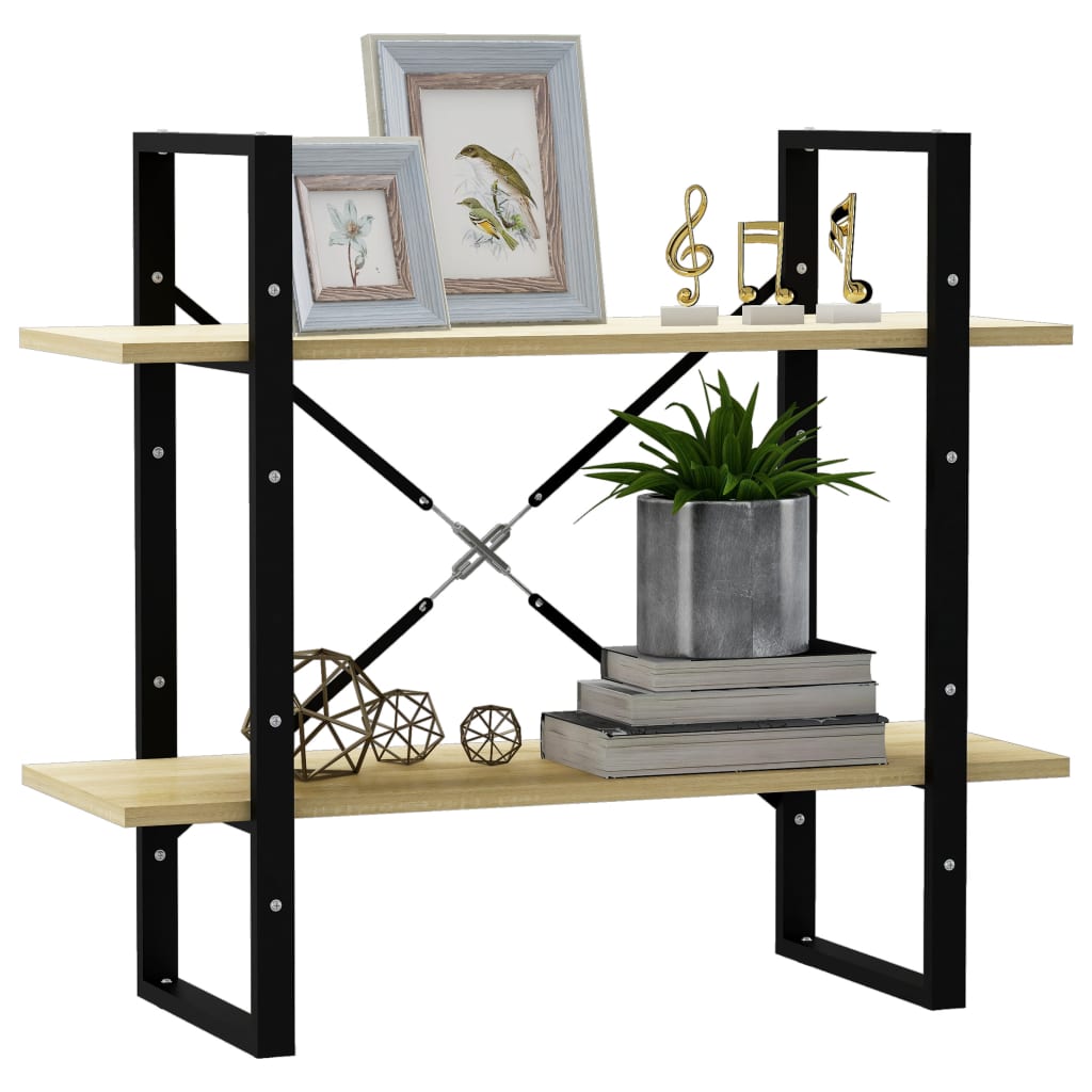 Bücherregal 2 Fächer Weiß 80x30x70 cm Holzwerkstoff