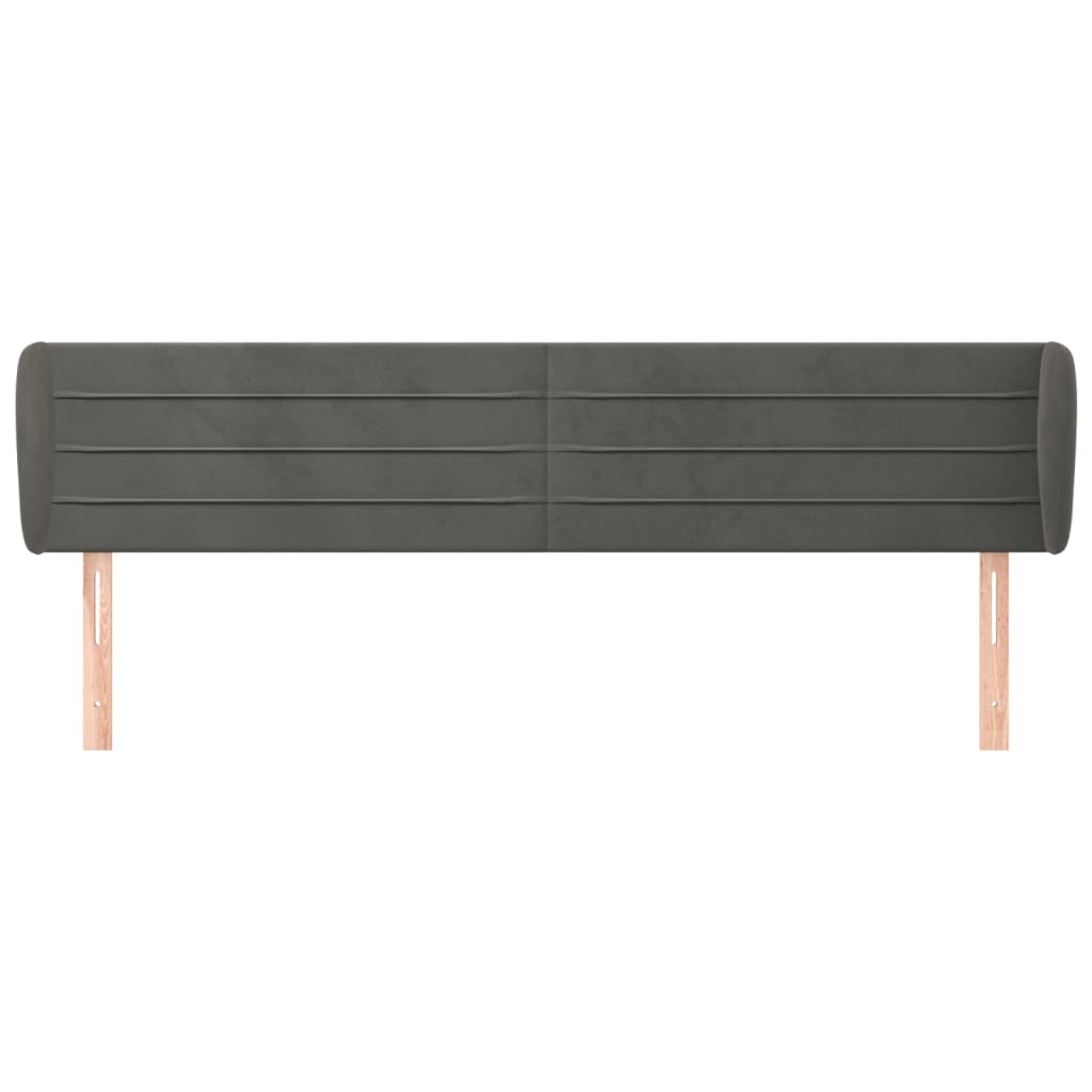 Kopfteil mit Ohren Dunkelblau 203x23x118/128 cm Samt