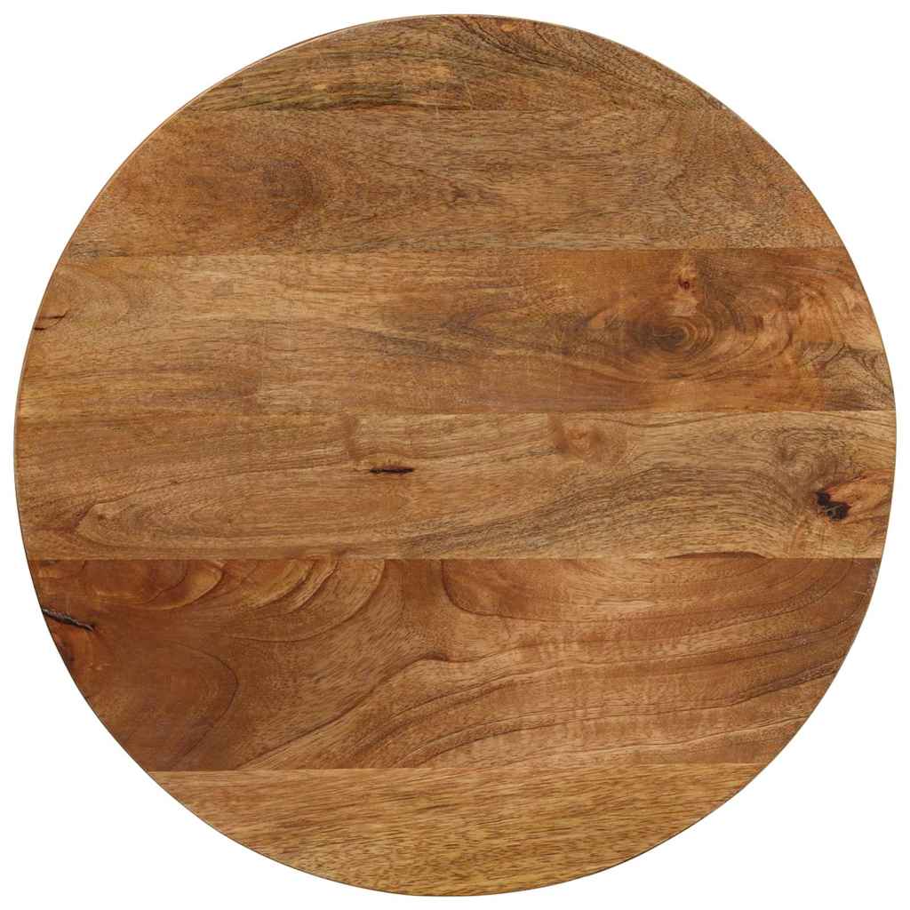 Tischplatte Ø 40x2,5 cm Rund Raues Massives Mangoholz