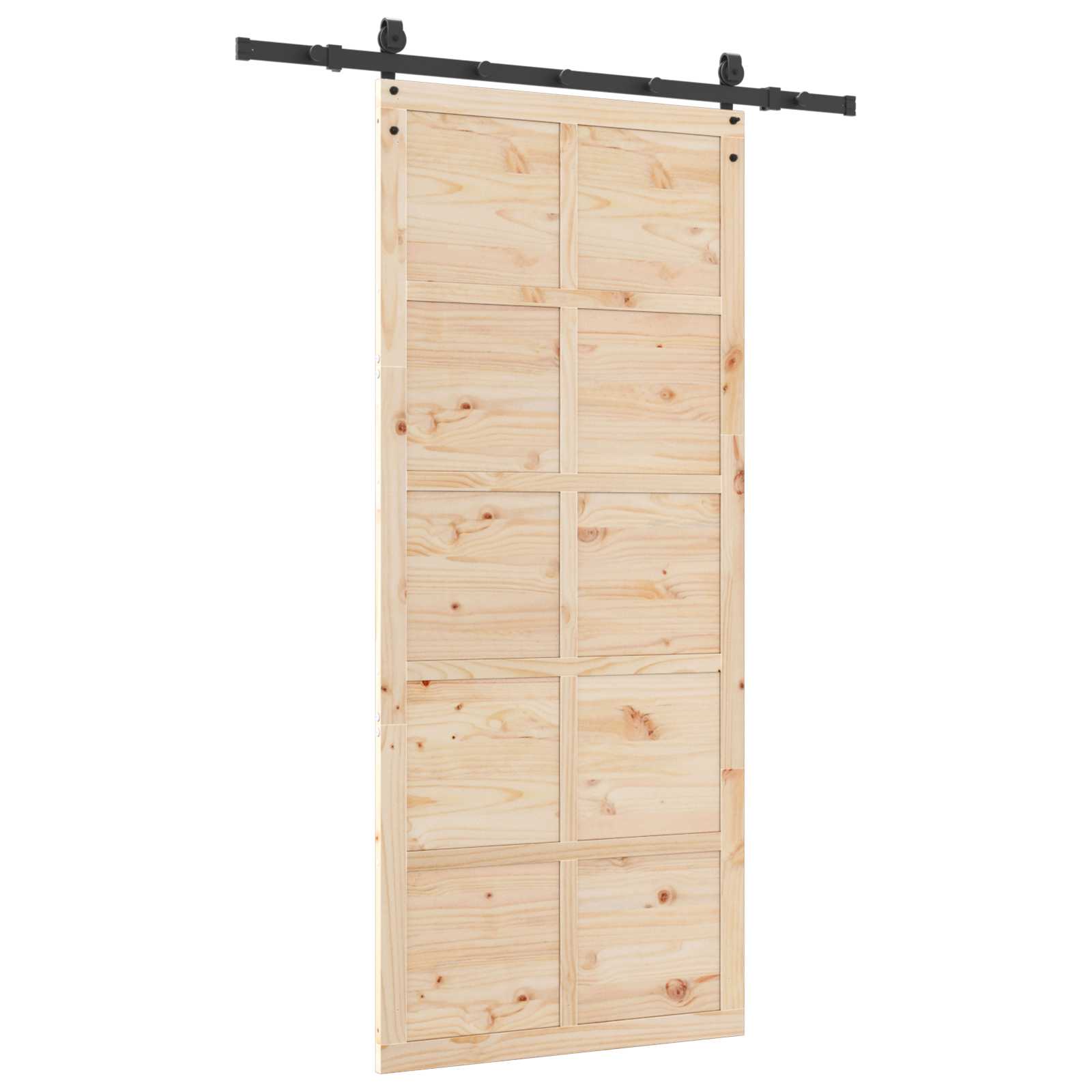 Schiebetür Natur 100 x 208 cm Massives Kiefernholz