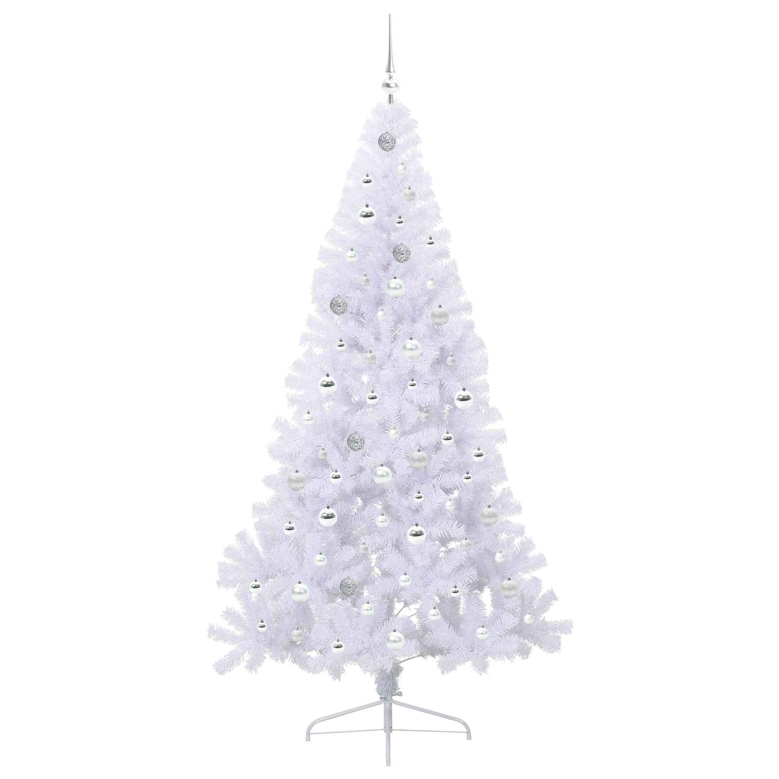 Künstlicher Weihnachtsbaum Weiß 210 cm PVC und Stahl