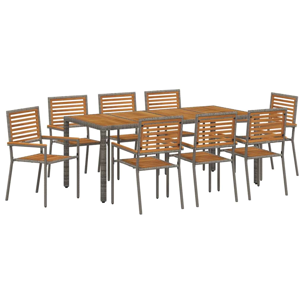 Garten Essgruppe 3 pcs Schwarz und Braun Poly-Rattan