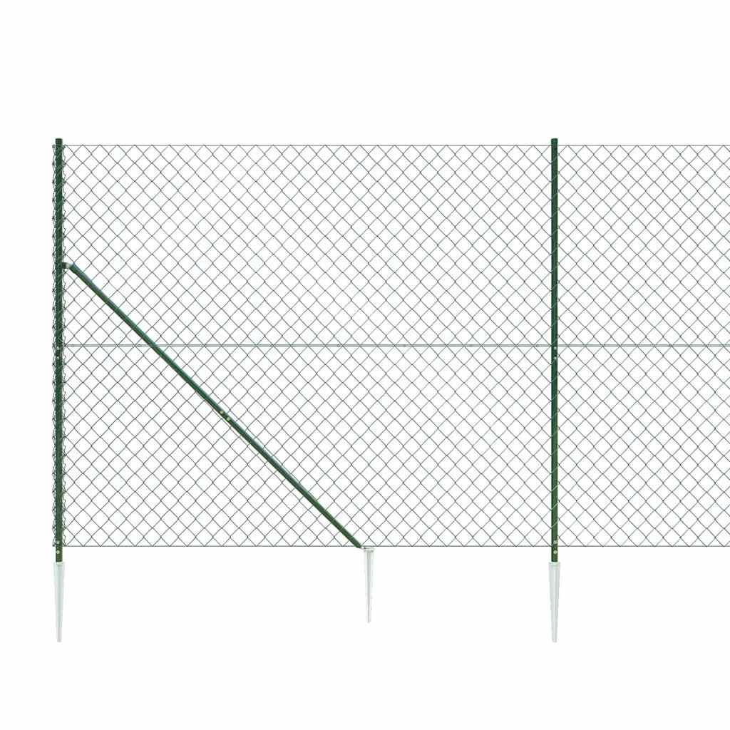 Maschendrahtzaun mit Bodenhülsen Grün 0,8x10 m