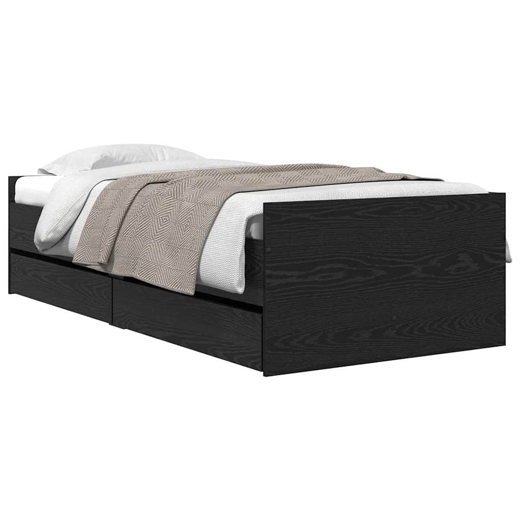 Bett mit Schubladen Braun Eiche-Optik 75x190 cm